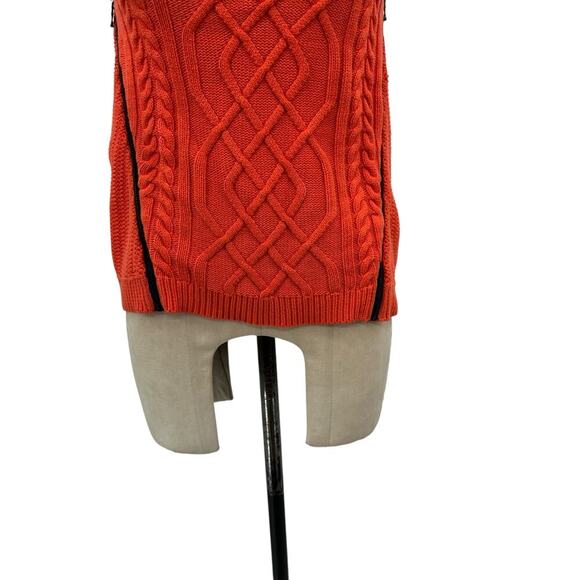 Sachin & Babi Orange Cable Knit Side Zip Sweater Vest Sleeveless Size‎ Small - Picture 4 of 11